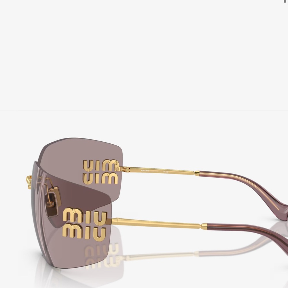 Miu Miu Gold Brown Designer Sunglasses - Picture 2 of 2